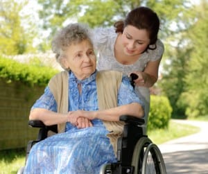 Senior woman in a wheelchair