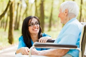 Laughing With Elderly Lady